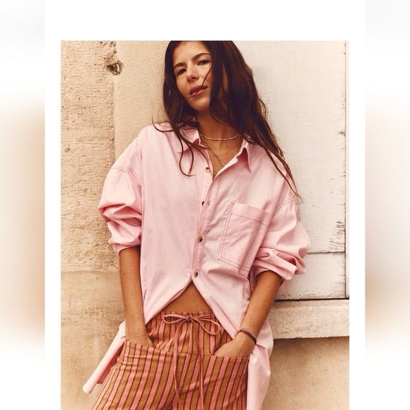 We The Free Tops - Free People We The Free Freddie Shirt Button Down Oversized Pink Size XS